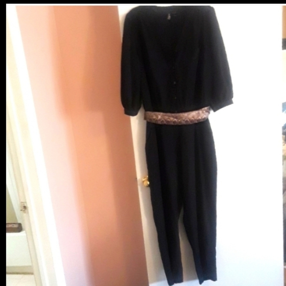 Womens Brand New Bisou Bisou Black Button-Up Jumpsuit Sz XL - Picture 5 of 5